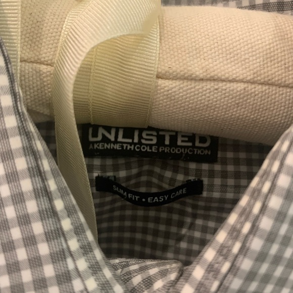 Unlisted Kenneth Cole Men’s Gray Checkered Shirt - Picture 2 of 5